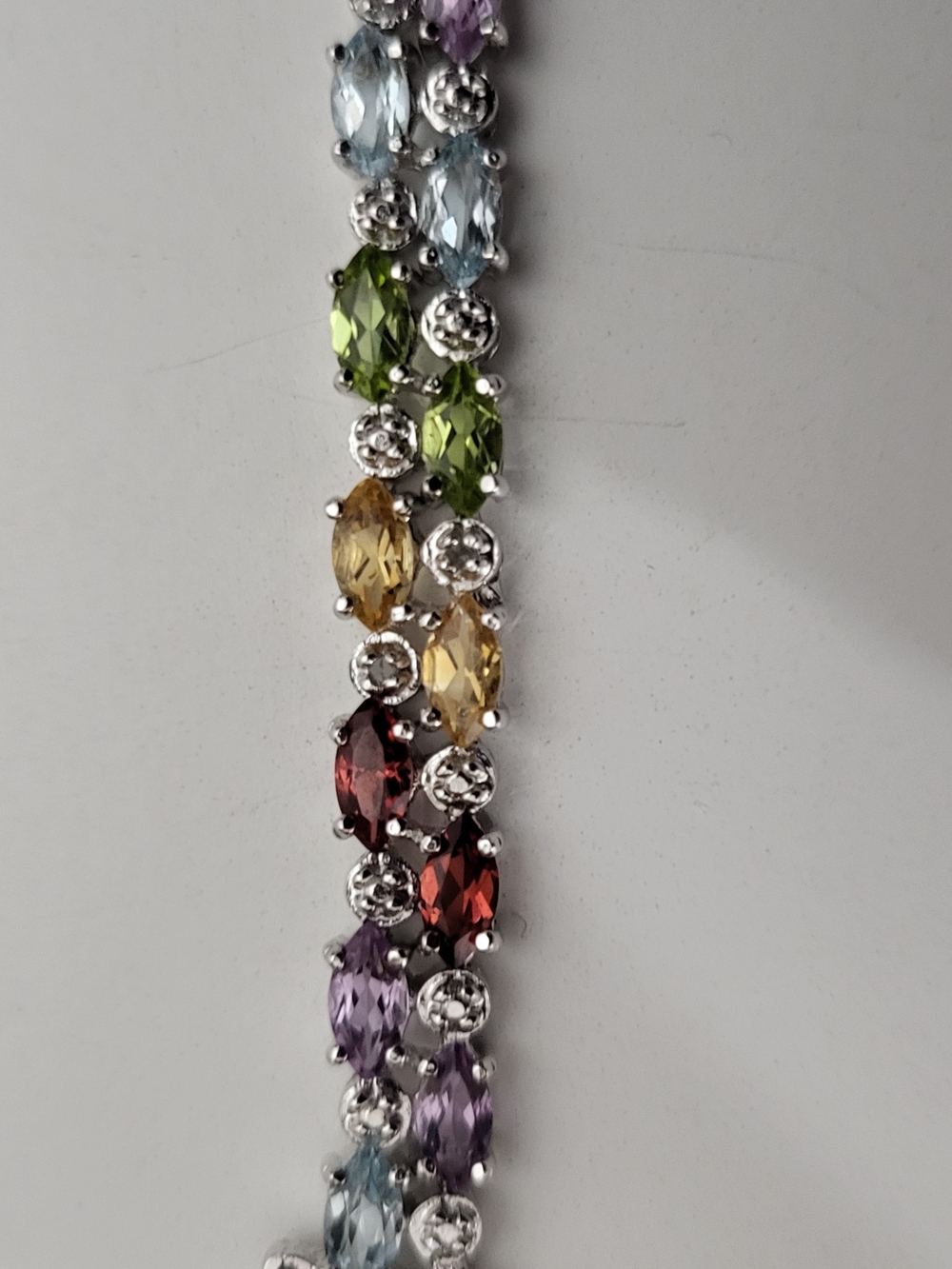 Multicolor Gemstone Tennis Bracelet - Women Jewelry - Picture 5 of 8